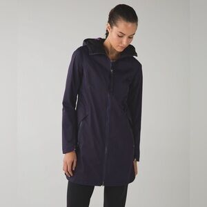 Lululemon Size 2 Definitely Raining Black Waterproof Wind Rain Long Parka Jacket